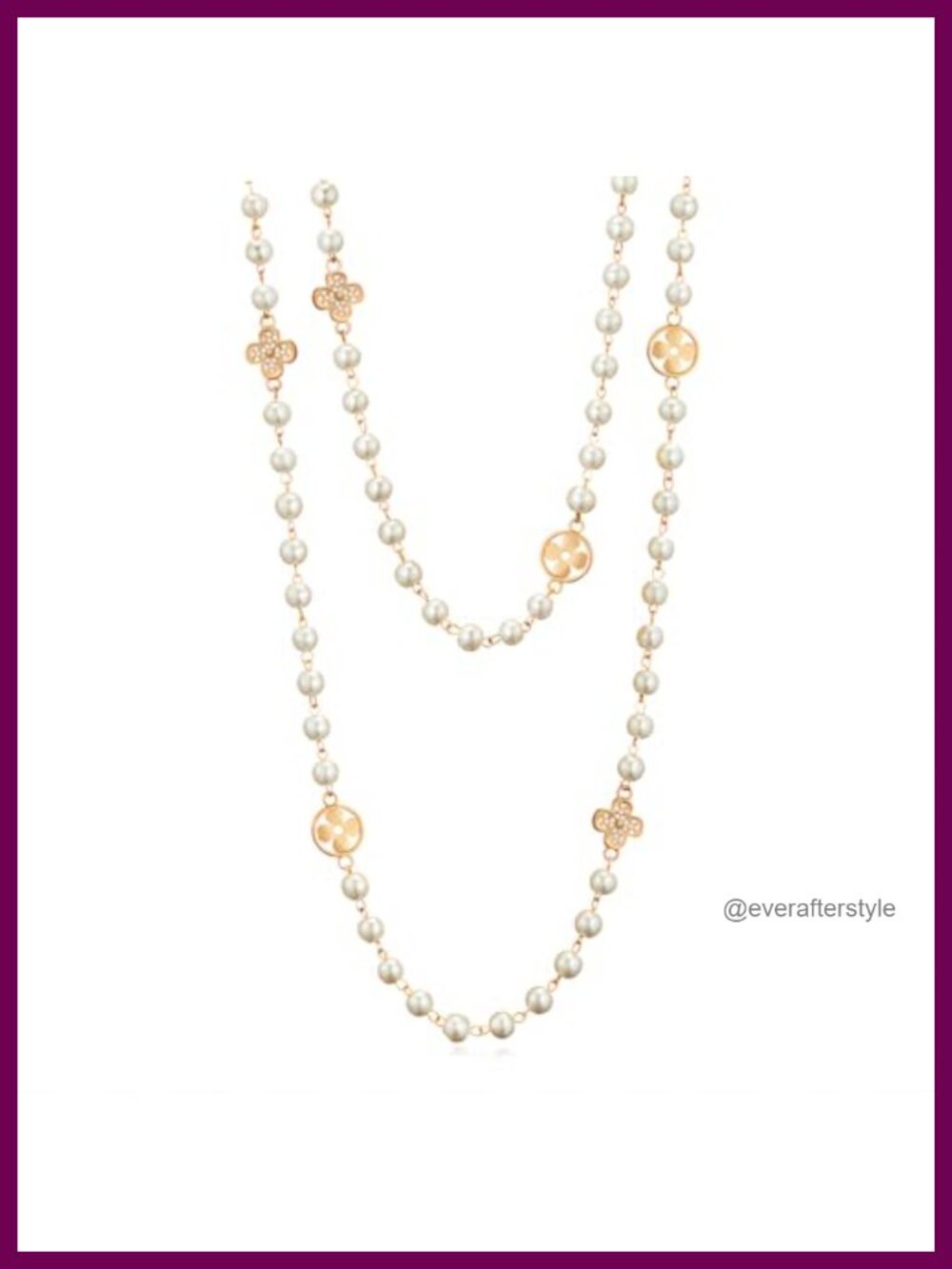 Long Pearl Necklace 58 Inch Simulated Pearl Wrap Layered